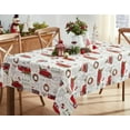 thumbnail image 5 of Holiday Christmas Tree Farm Truck Print 52 x 70 inch Rectangle Vinyl Flannel Backed Dining Tablecloth, 5 of 7