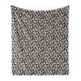 thumbnail image 1 of Vintage Soft Flannel Fleece Throw Blanket, Continuous Abstract Pattern with Half Ornamental Leaves Graphic, Cozy Plush for Indoor and Outdoor Use, 50" x 60", Charcoal Grey Eggshell, by Ambesonne, 1 of 5
