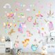 thumbnail image 4 of Pegatinas de pared de unicornio para la habitación de las niñas, decoraciones de pared de unicornio de gran tamaño para la fiesta de cumpleaños de la habitación de los niños de Gilrs JAMW Sencillez, 4 of 5