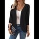 thumbnail image 3 of Cárdigan para Mujer, Cuartos, Color Liso, Informal, Chaqueta Corta, 2025 Negro L, 3 of 9