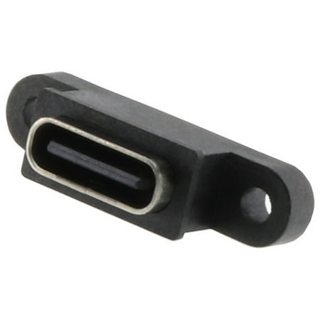 

10PCS TYPE-C 2P Waterproof Female with Double-Ear Screw Holes Double-Sided Fast Charging Interface 180-Degree USB