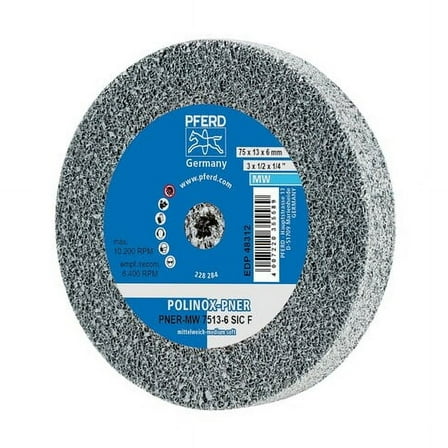 Pferd Unitized Wheel,3SF,Fine,3"x1/2"x1/4" 48312
