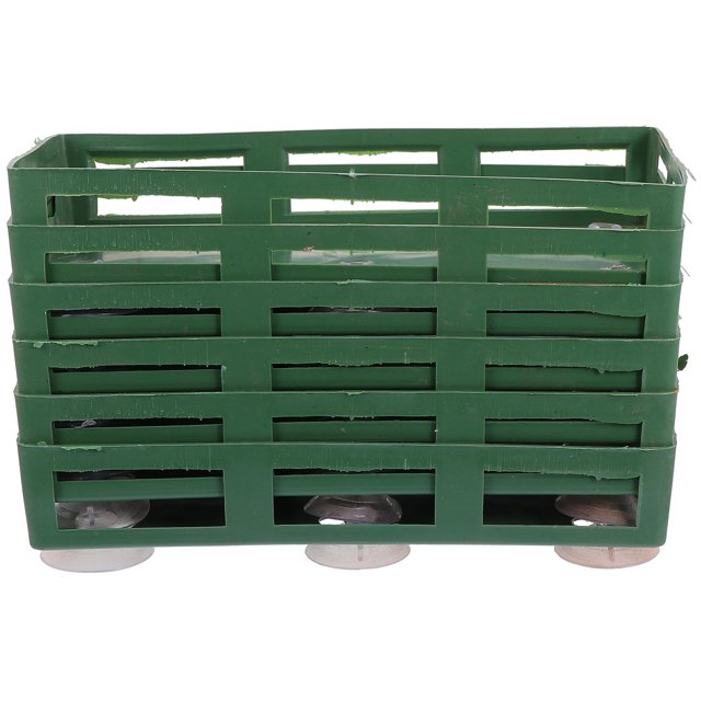 CHICHUMID 6Pcs Green Plastic Rectangular Flower Mud Chuck for Wedding Floral Arrangements and Car Decor 11.6x4.5in
