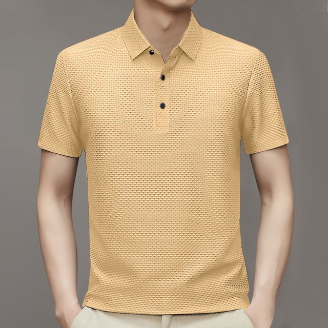 pstuiky camisetas de manga corta para hombre, Camisa informal holgada a rayas con botones y solapa para hombre camisetas de hombre m