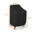 thumbnail image 6 of Stackable Chair Cover 12 Oz Waterproof - 100% Weather Resistant PVC Coated Patio Furniture Cover with Air Pockets & Drawstring for Snug Fit (24W x 32D x 34H x 15 FH, Black), 6 of 6