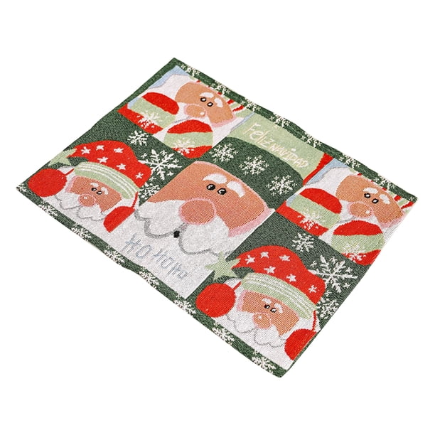 Irfora Navidad Navidad Cubierta de mesa Mantel Corredores Decoración Tapete de mesa Cojín de aislamiento Diseño de patrón de Papá Noel Diseño plegable para el festival de vacaciones Regalo presente Ho Irfora Mantel