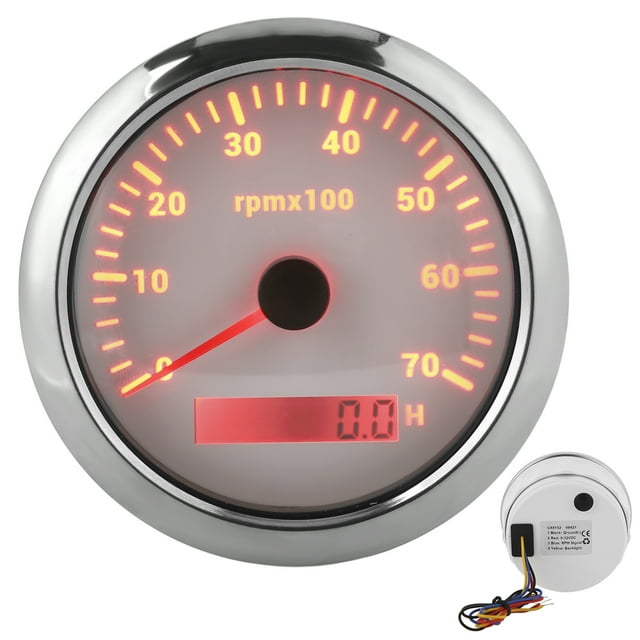 Tacómetro de puntero, tacómetro de 85 mm, 0 a 7000 rpm, tacómetro ajustable para barco, medidor de tacómetro, valor excepcional