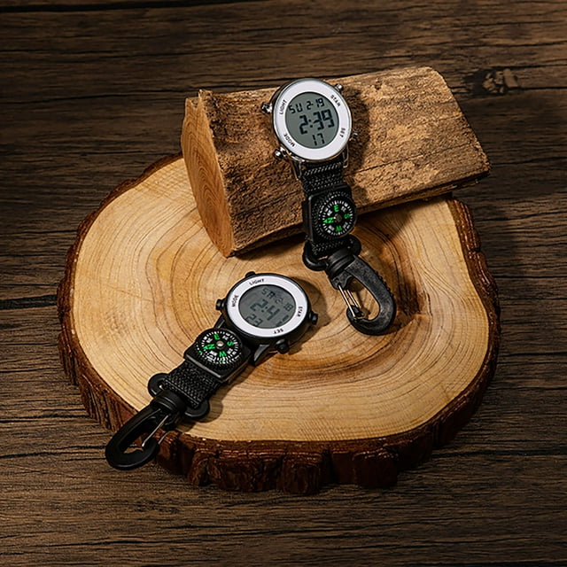 Outdoor Digital Clip Watch with Function Wall Feature for Hiking and Sports Activities