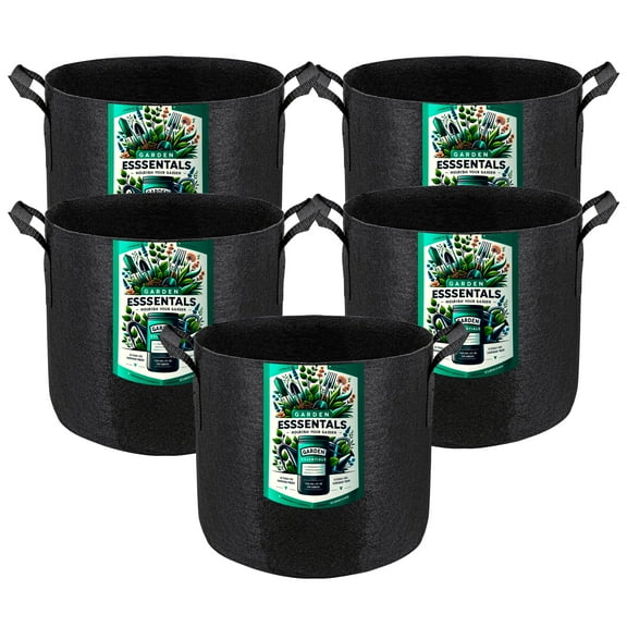 Dstone Multi-Pack Grow Bags: Eco-Friendly, Durable, Lightweight for Better Plant Growth and Drainage (5, 5 Gallon)