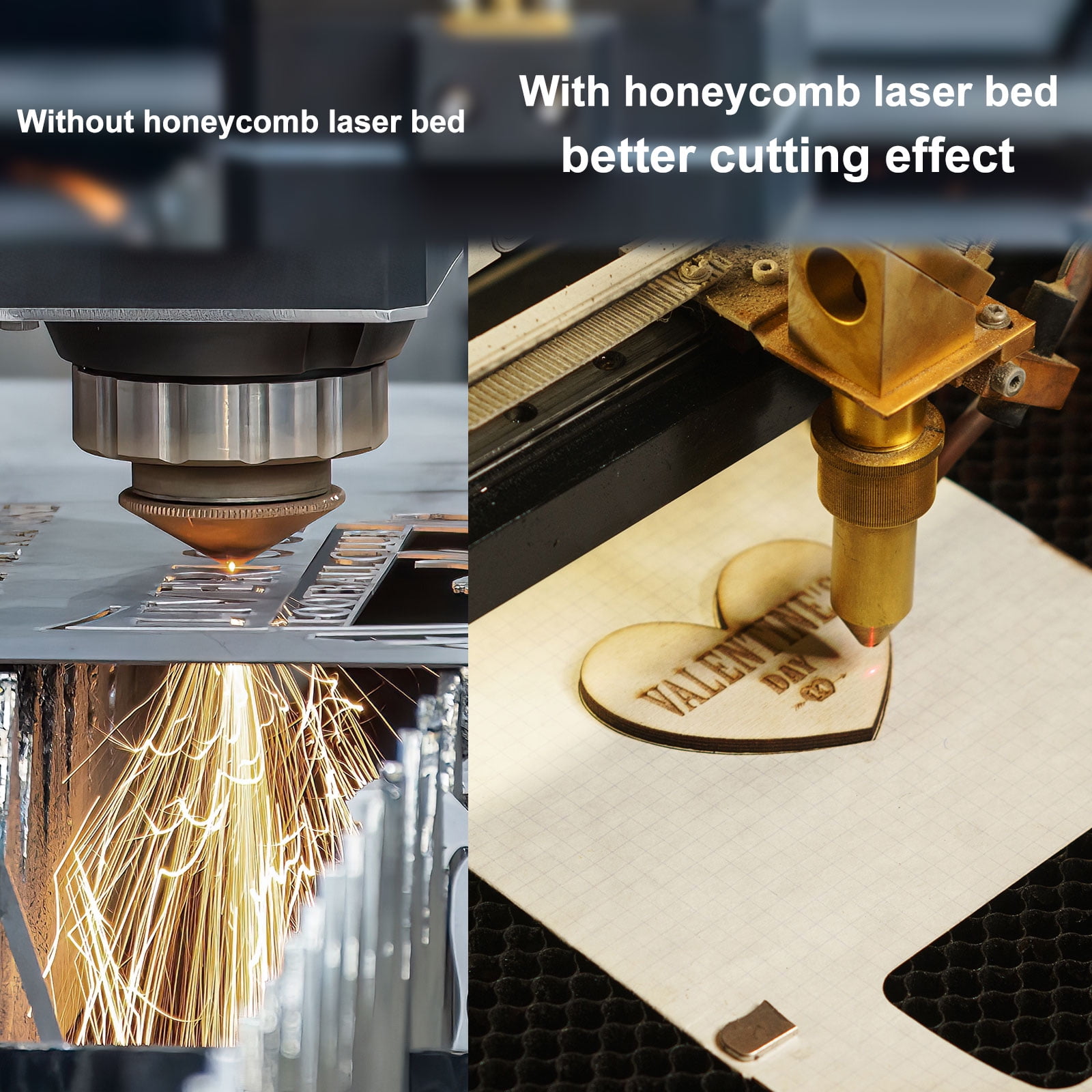 comb Laser Bed Steel comb Working Table for Laser Cutter Engraver, comb Cutting Table (300x300x22mm)