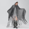thumbnail image 2 of Gupgi Adult Halloween Witch Cloak Ripped Grim Reaper Hood Cape Cosplay Outfit, 2 of 9