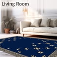 thumbnail image 2 of ODIKA 6'x9' Machine Washable Non-Slip Area Rug, Minimalist Nordic Starburst with Subtle Interlocking Festive Detailing High Traffic Rug, Blue, 506126, 2 of 7