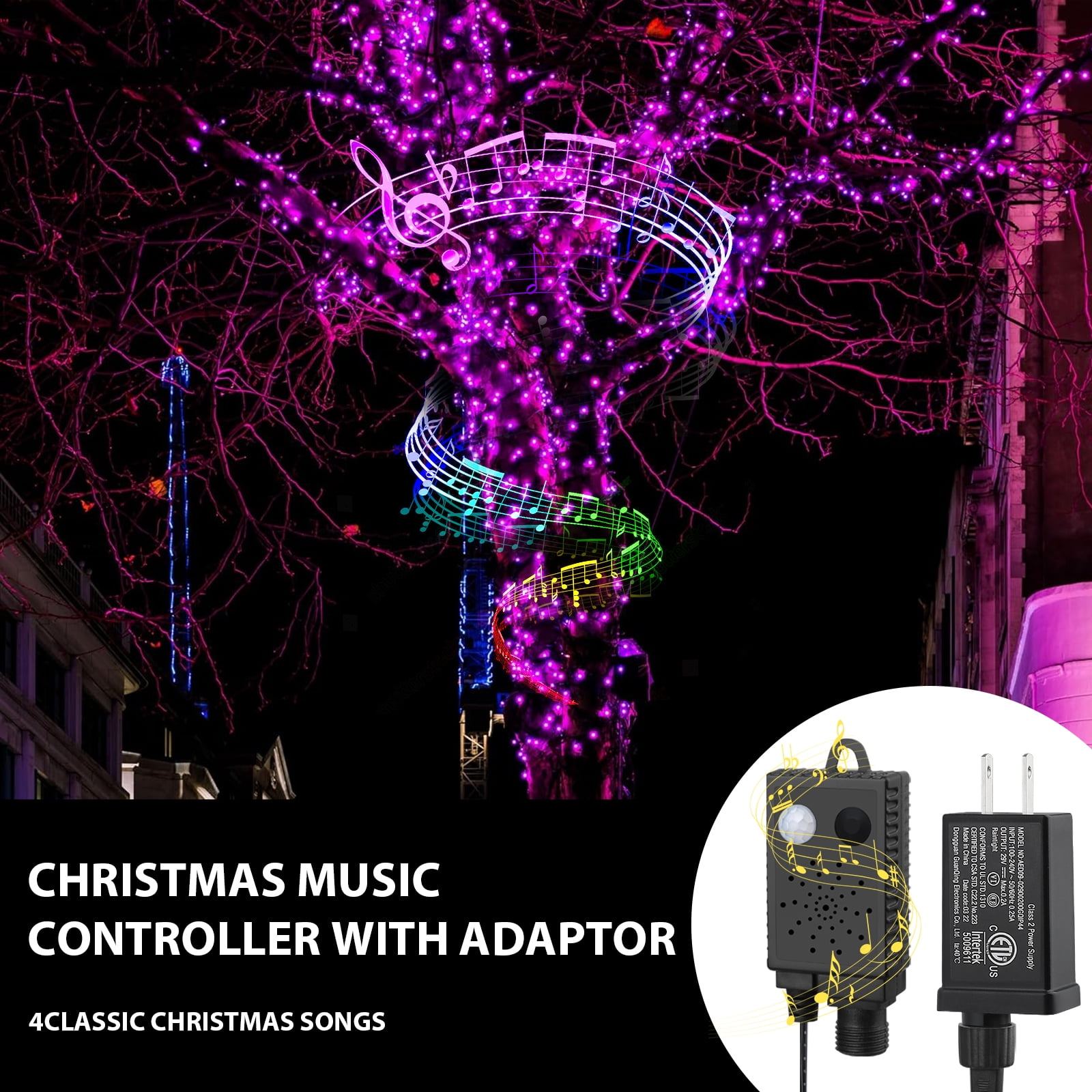 LAMPHOME 66ft Music Christmas Mini Lights,200 LED Fairy Starry String Light Plug in for Indoor Outdoor Xmas Tree Wedding Party Decoration (Pink)