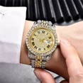 thumbnail image 3 of Reloj De Pulsera De Moda Con Fecha Y Diamantes Para Hombre Correa Watch + Gold Bracelet, 3 of 8