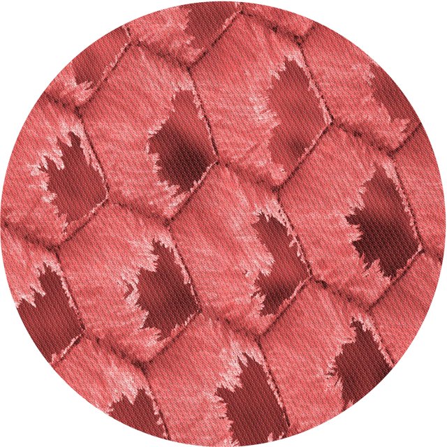 Ahgly Company Tapis d'Intérieur Lavables en Machine, Ronds, Rouges Transitionnels, 4' Ronds