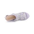 thumbnail image 4 of BLISSFUL STEP Women's Shoes Open Toe Platform Heel Laces Wedge Sandals Purple Yellow 7, 4 of 7