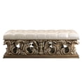thumbnail image 4 of Constantine Bench in Synthetic Leather, Light Gold, Brown & Gold Finish, 4 of 5