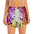 thumbnail image 2 of Picia Colorful Tie Dye Stained Glass 3 Pattern Women's 2 in 1 Athletic Running Shorts High Waisted Workout Casual Gym Sweat Shorts with Comfy Liner Zipper Pockets-XX-Large, 2 of 9