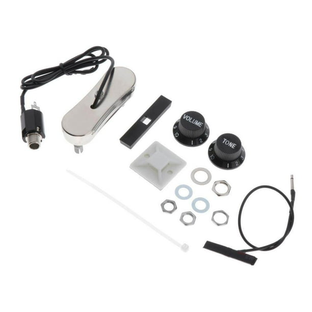 Guitar Violin Pickup Piezo Transducer Bridge Set With Amplifier