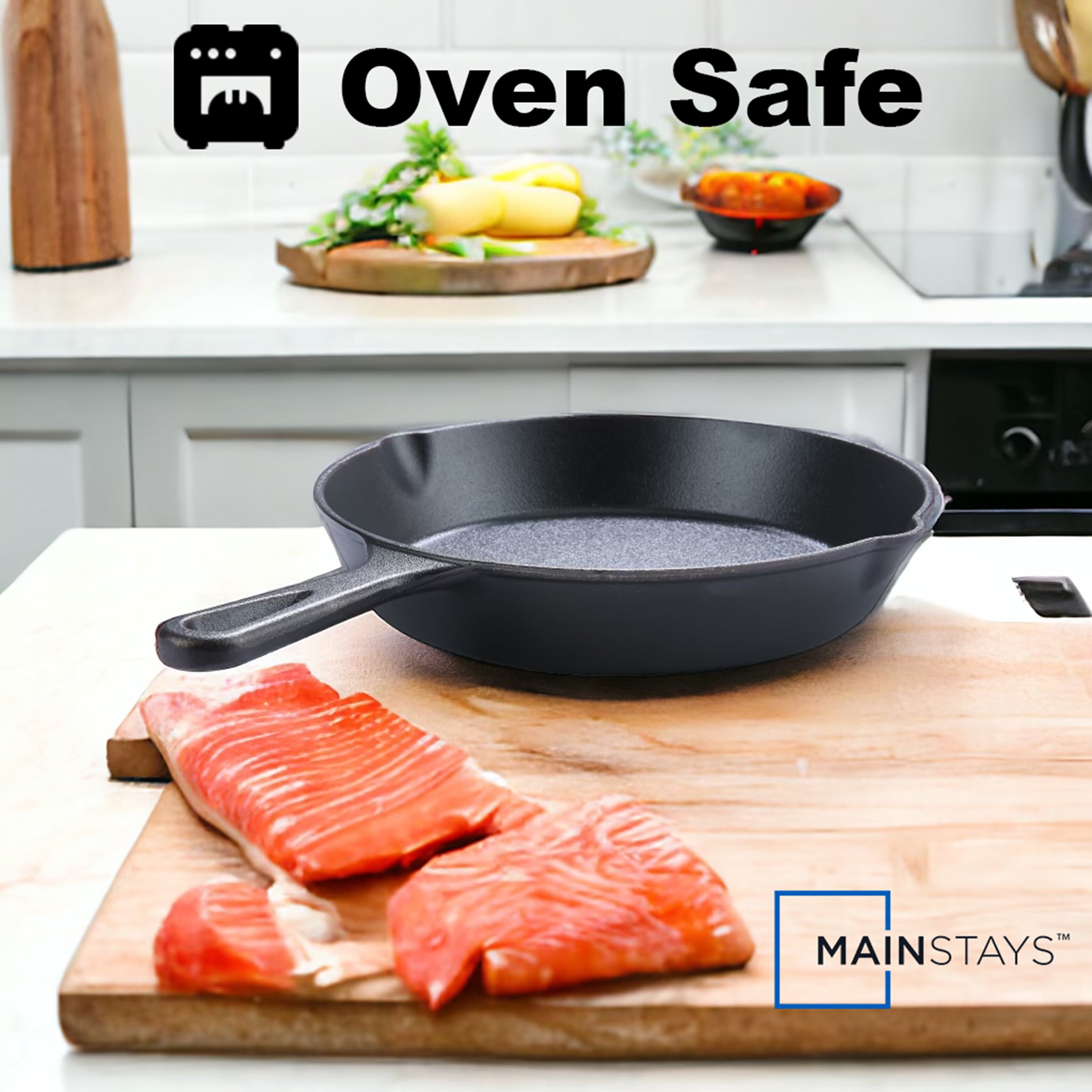 Mainstays 10.5" Round Non-Stick Pre-Seasoned Cast Iron Skillet Black