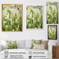thumbnail image 4 of Designart "Green Tiles in Abstract Cubism" Abstract Framed Wall Art - Modern Green Abstract Tile Bedroom Framed Canvas Wall Art, 4 of 6