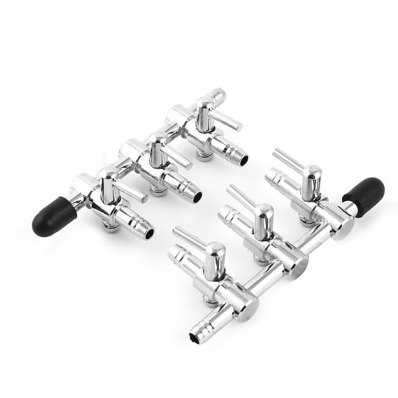 Unique Bargains Aquarium Stainless Steel 3 Way Air Flow Splitter Lever Pump Control Valve 2 Pcs