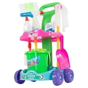 Hey Play Toddler Cleaning Set – Pretend Play Broom, Mop, Dustpan, and Cart