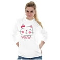 thumbnail image 4 of Meow Sweet Kitty Cat Lady Cute Women's Long Sleeve T Shirt Brisco Brands X, 4 of 6