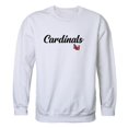 thumbnail image 1 of W Republic 556-326-WHT-01 Men Lamar Cardinals Script Crew Fleece, White - Small, 1 of 1