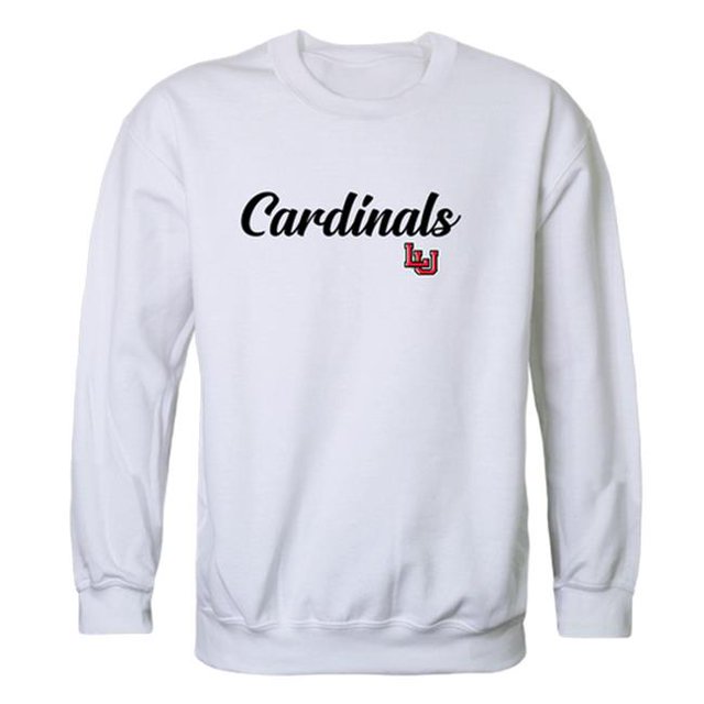 W Republic 556-326-WHT-01 Men Lamar Cardinals Script Crew Fleece, White - Small
