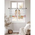 thumbnail image 3 of Grey Bunny Easter Sheer Curtains 54 Inch Length 2 Panels Set Window Treatments, Rabbit Spring Floral Eggs Wooden Rod Pocket Semi Curtains for Living Room/Bedroom/Kitchen Décor, 104"W x 54"L, 3 of 7