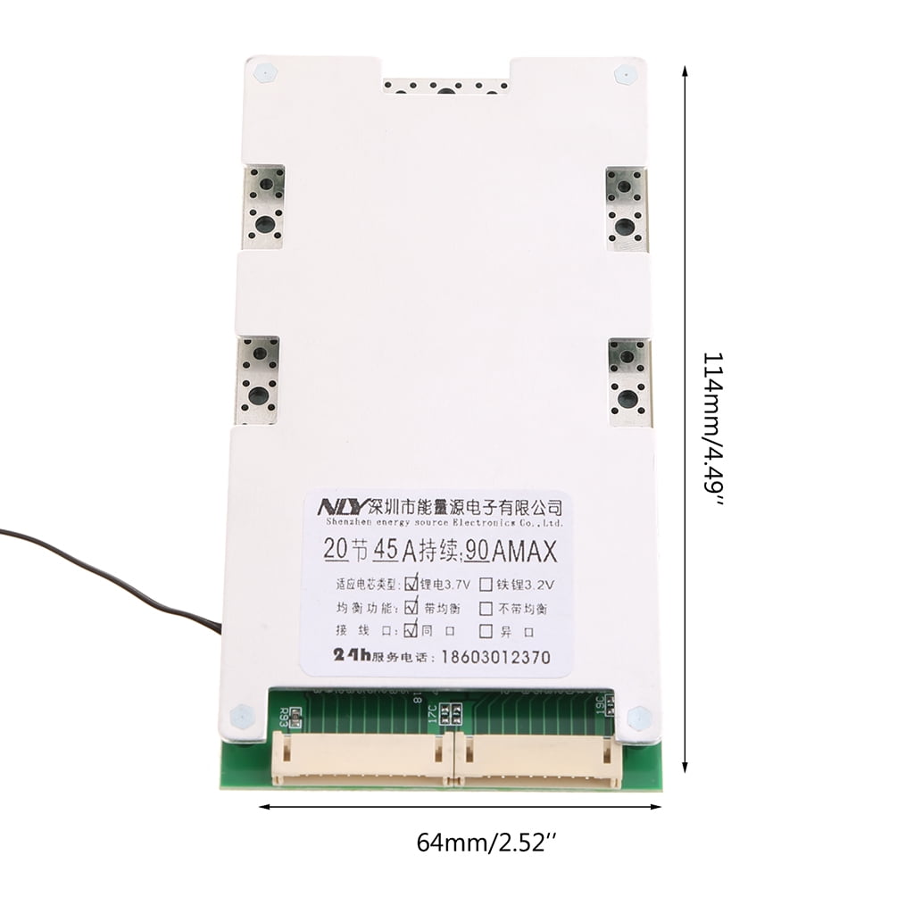 20S 72V 45A for Protection Board Lithium Li-Ion Lipo Battery Bms Pcb Module Safe for Car Skateboard Car Inverter Easy to