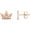 Rose, variant on Created Solid Real 925 Sterling Silver 14K Rose Gold Plated Beautiful Tiny Crown Stud Earring for Women
