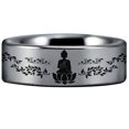 thumbnail image 2 of Buddhism Tungsten Carbide Ring, 2 of 9