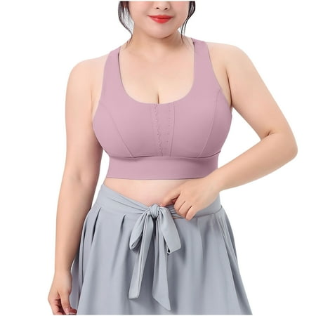 WMTBSRSW Summer Sales High Support Sports Bra for Women Shock Proof High Impact Adjustable Criss Cross Back Workout Yoga Tank Tops Full Coverage Bras for Large Bust Ladies