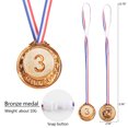 thumbnail image 3 of Juego de medallas de 6,5 cm cada una, 3 medallas de podio con collar, oro, plata, bronce, trofeo, victoria, juguete, deporte, fiesta temática, cumpleaños, 3 of 4
