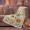 thumbnail image 6 of Printed Flannel Throw Blanket with Autumn Botanical Floral Living Room, 6 of 9
