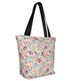 thumbnail image 2 of KLL Tote Bag for Women Trendy Floral Design Print Shopping Grocery Reusable Bags for Office School Shopping Travel, 2 of 6