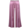 thumbnail image 1 of Plus size 5x Tall Soft Pink Sparkling Designer Print Slinky Palazzo Capri Pants, 1 of 4