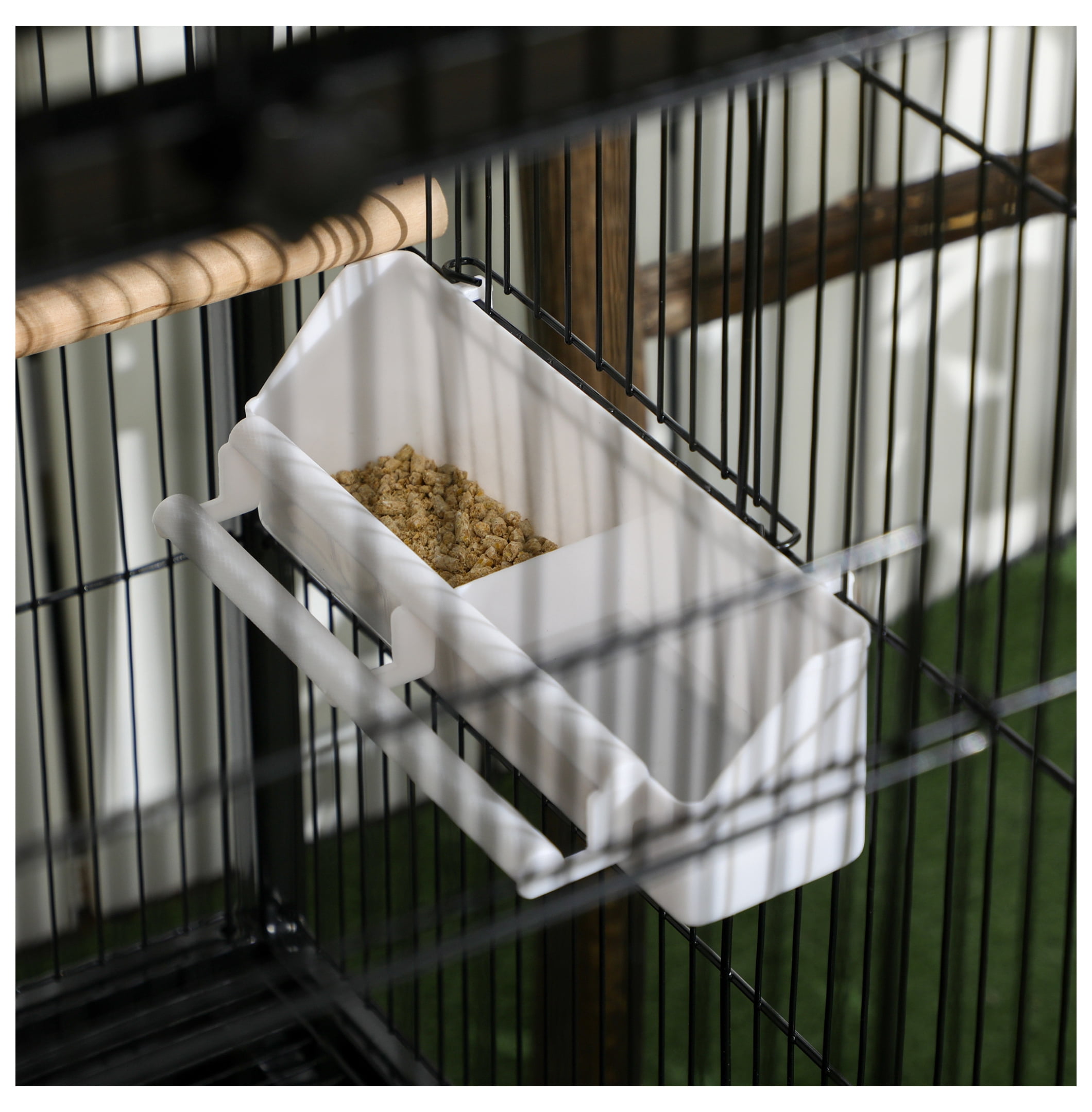 Large Bird Cage 55" with Wide 1.7ft Wingspan, Multi-Door Aviary for Canary, Finch, Conure - Black