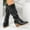 #095-Black, variant on Roncen Women's Vintage Western Cowboy Boots Mid-Calf Medium Heel Boots - Fashion Casual Retro Style Height Increasing Boots for Petite Women
