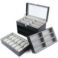 thumbnail image 3 of SHZICMY 24-Grids Watch Display Storage Case Jewelry Collection Organizer Box Holder, 3 of 8