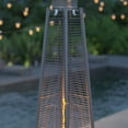 thumbnail image 3 of Merrick Lane Stainless Steel Pyramid Shape Portable Outdoor Patio Heater - 7.5 Feet Tall in Silver, 3 of 15