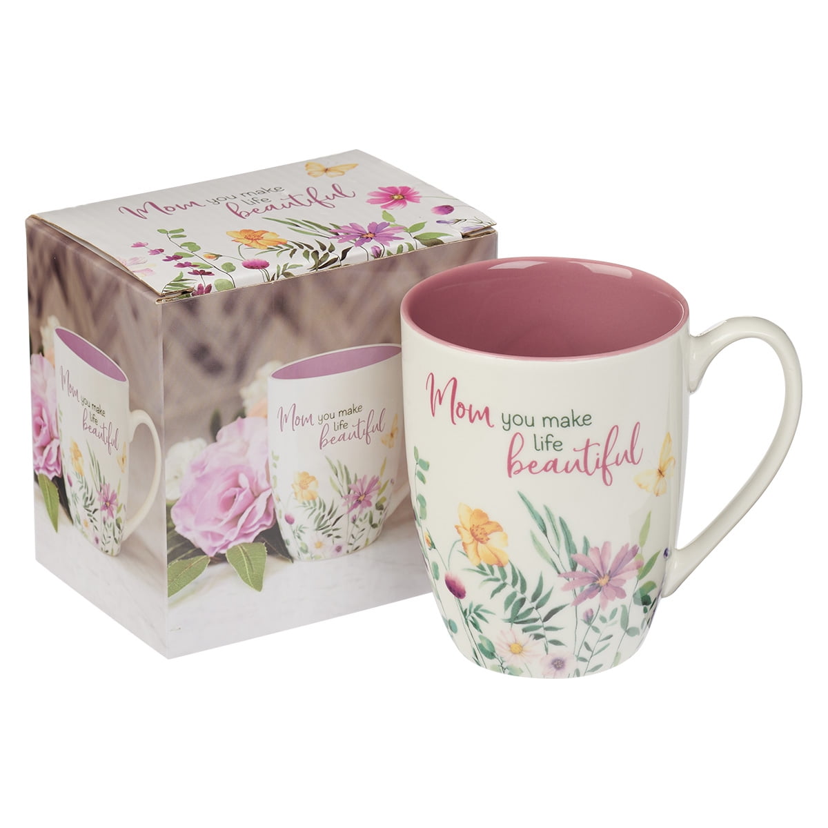 I love my edamommy Mom Mug - Ceramic Coffee Mug, Tea Cup, Flowers - Love  Gifts, Floral Cups - Mom Gifts - Mothers Day