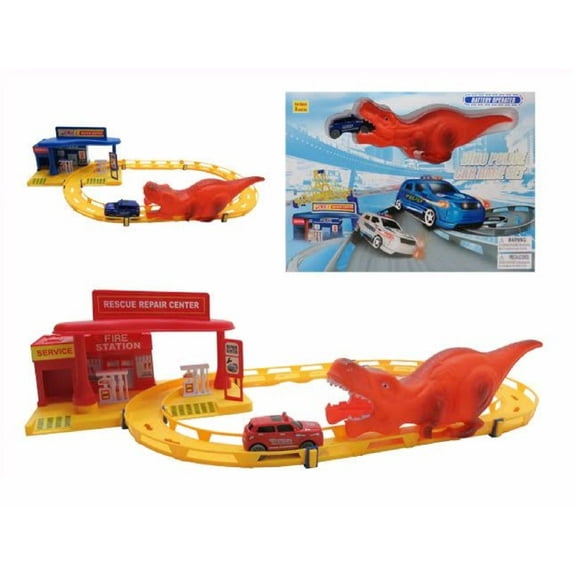 Dinosaur Century Spinosauru Battery Operated Racing Set Police Car