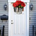 thumbnail image 5 of Lifelike Red Geranium Hanging Basket - Complete with Faux Flowers & Ribbon Bow, Ready-to-Hang Indoor Outdoor Porch Decor (1 Pack), 5 of 7