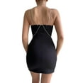 thumbnail image 2 of VISgogo - Vestido ajustado de verano para mujer, color sólido, sin mangas, sin espalda, con cadena, para discoteca VISgogo moda, 2 of 9