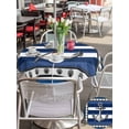 thumbnail image 4 of Outdoor Tablecloth with Umbrella Hole and Zipper, Navy Blue Anchor Round Table Cloth 54 Inch Waterproof Tablecloth, Nautical Summer Beach Coastal Ocean Picnic Table Cover for Patio Camping, 4 of 7