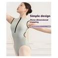 thumbnail image 3 of Ballet Leotard for Women Waist Hollow Out Dancewear Gymnastics Leotards Sleeveless Solid Color Bodysuit Adult Dance Clothes, 3 of 10