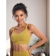 thumbnail image 4 of High Impact Sports ,Racerback Running Bra Workout Crop Tank Tops Longline Sports Bra Push Up Yellow green L, 4 of 7